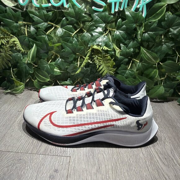 Nike Air Zoom Pegasus 37 White Red Houston Texans NFL Men Sz 10.5 Running Shoes main image 6